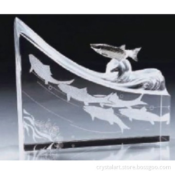 crystal 3D laser engraving figurine